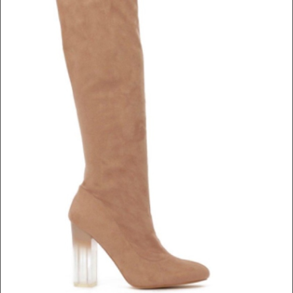 Brown Suede Thigh High Boots